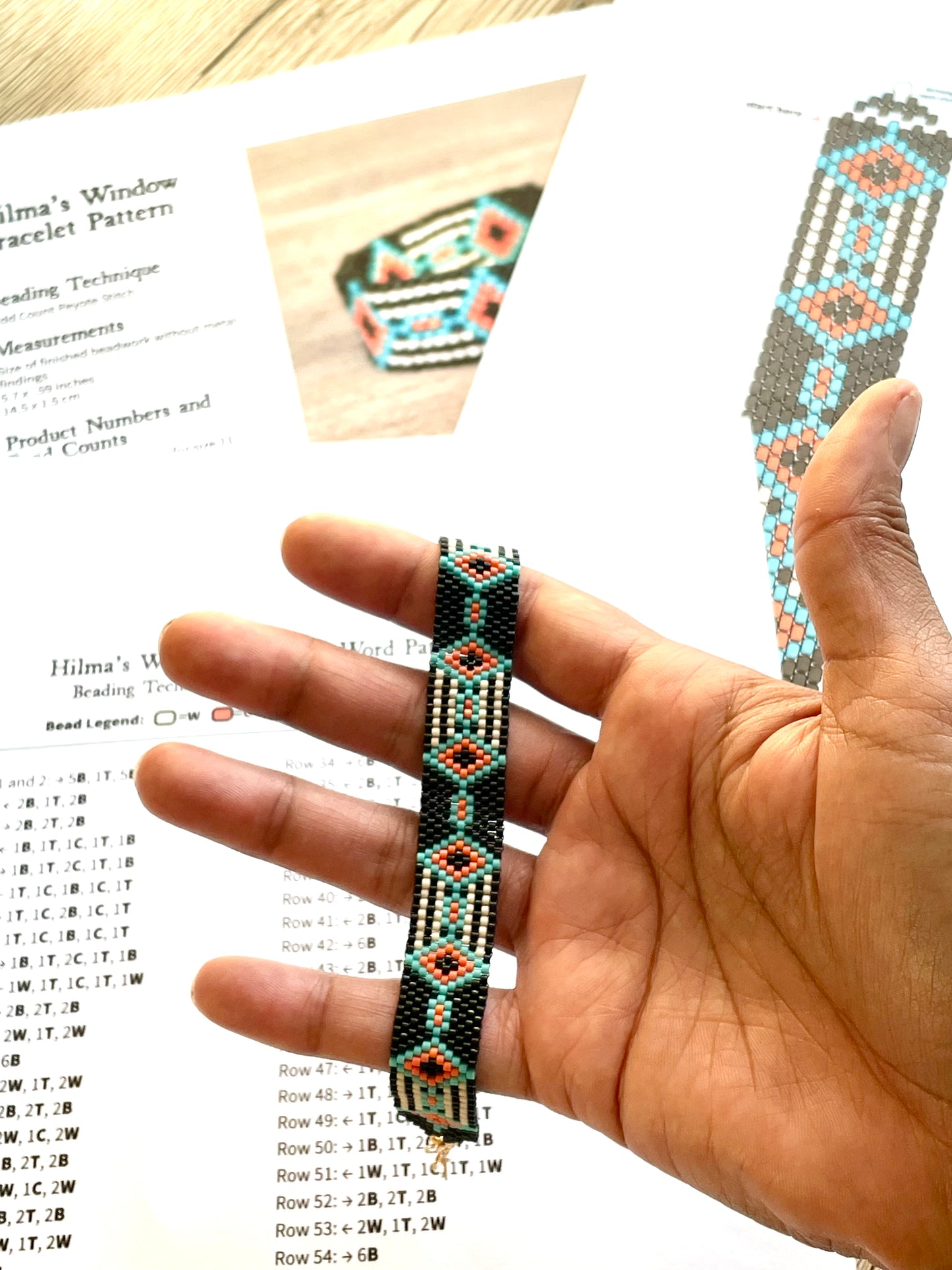 Hilma's Window Peyote Stitch Bracelet Pattern - Digital Download