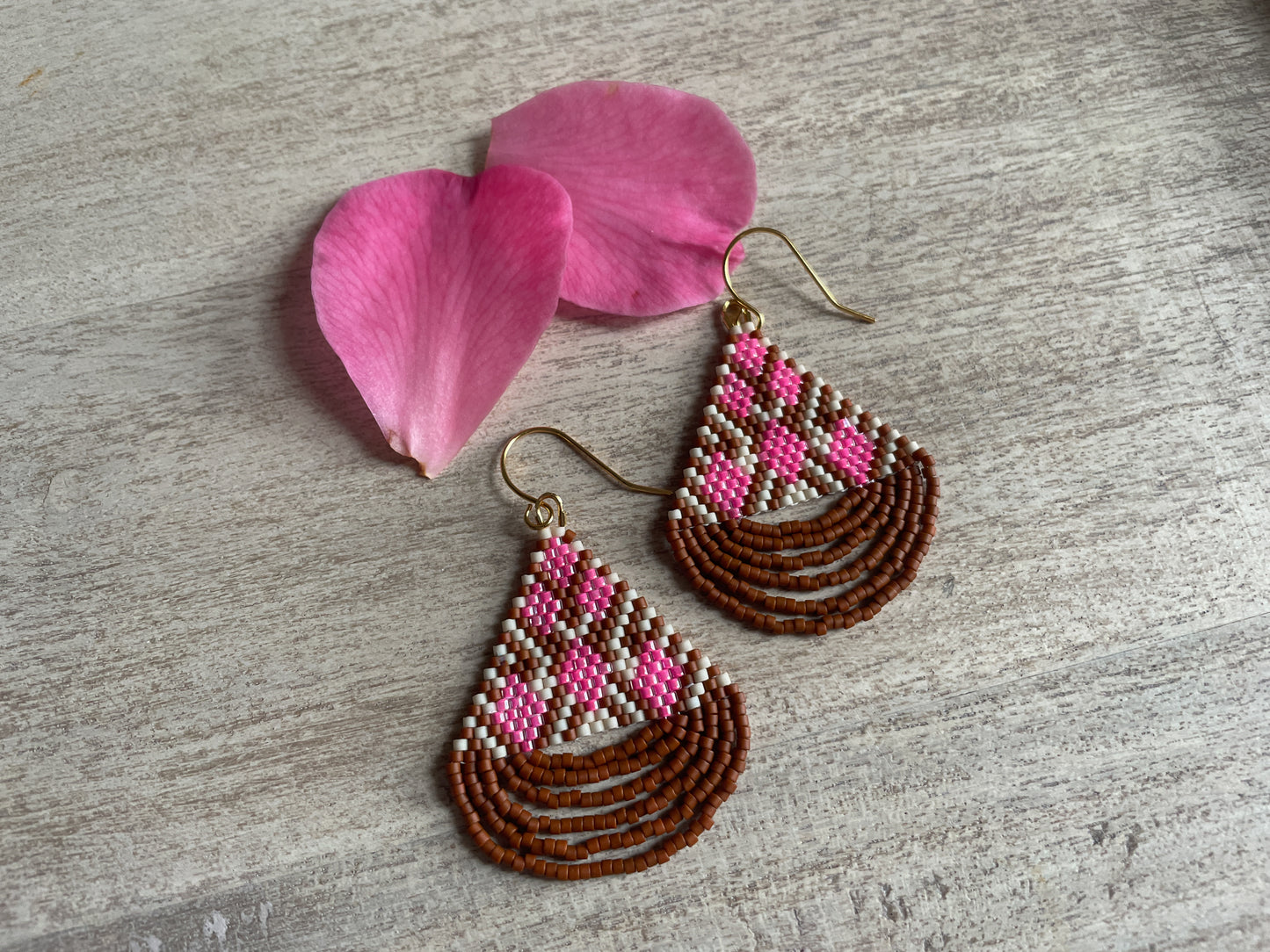 Sakura - Beaded Earring Pattern PDF with Miyuki Delica Beads