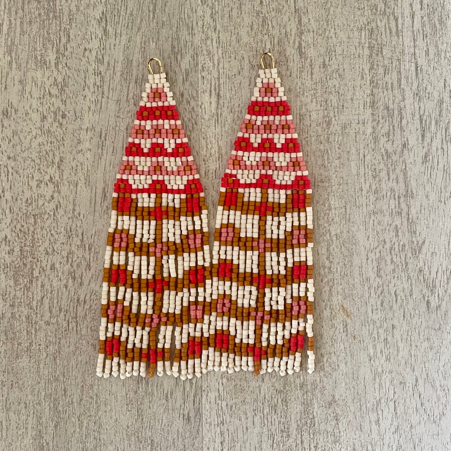 Rose Garden Beaded Fringe Earring Pattern - Instant Download PDF