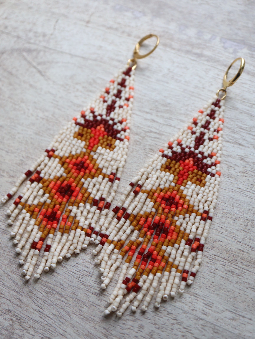 Rooted Down Fringe Earrings Beading Pattern - Digital Download