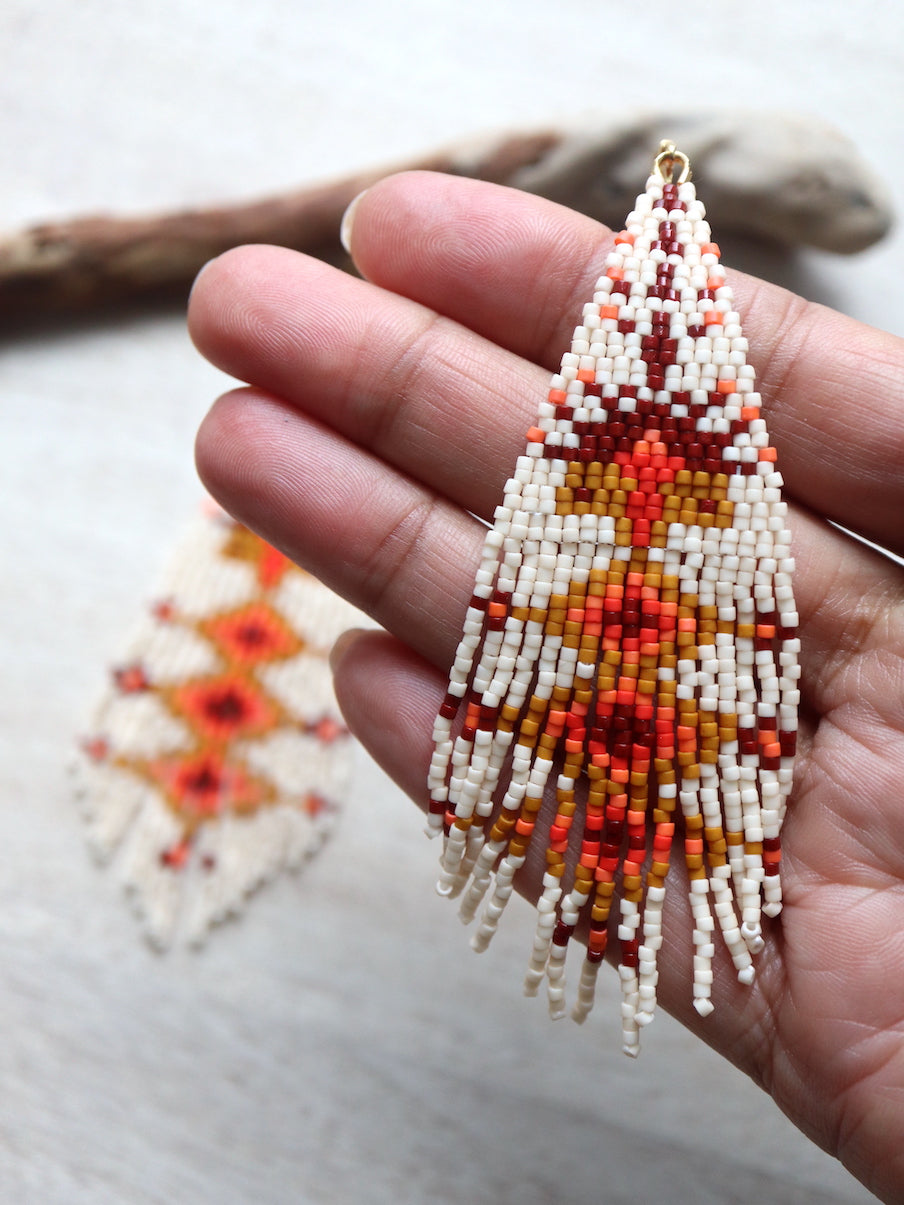 Rooted Down Fringe Earrings Beading Pattern - Digital Download
