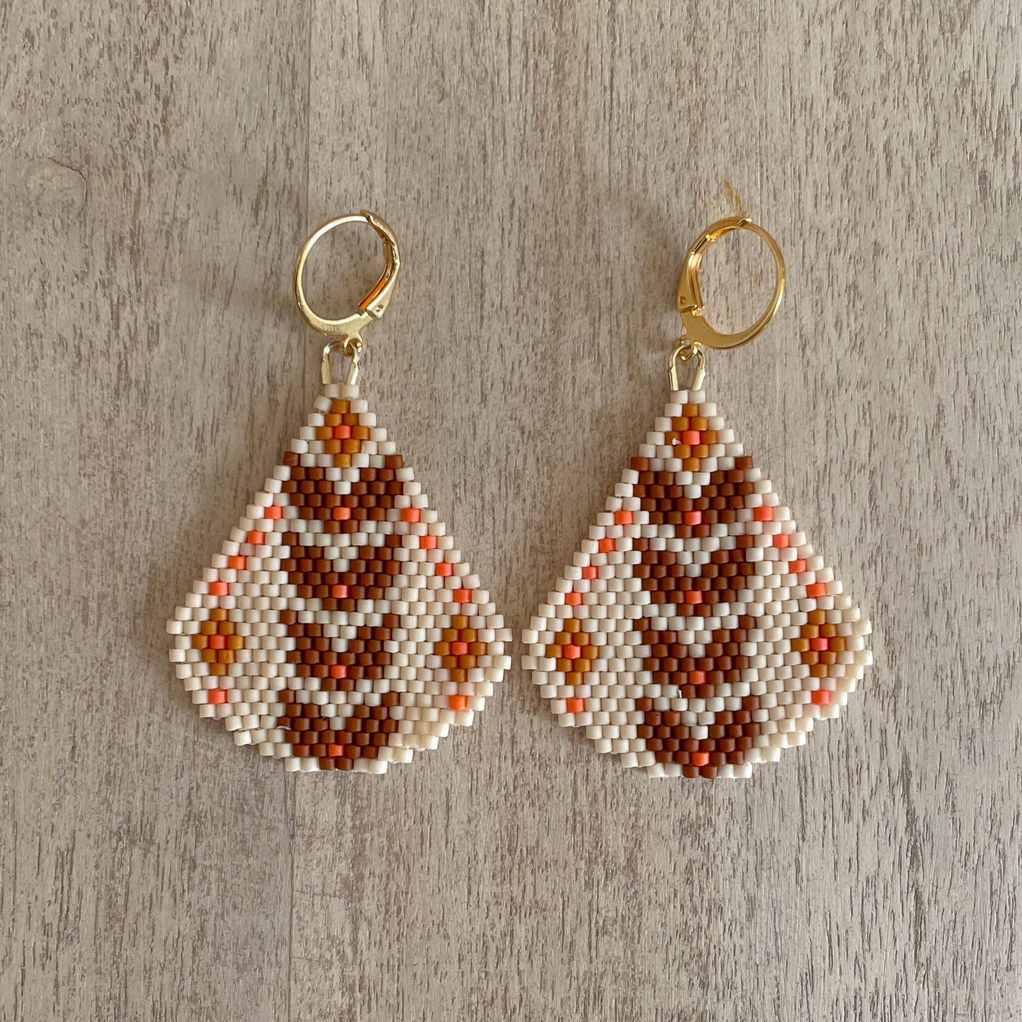 Crunchy Leaves Beaded Earring Pattern - Digital Download