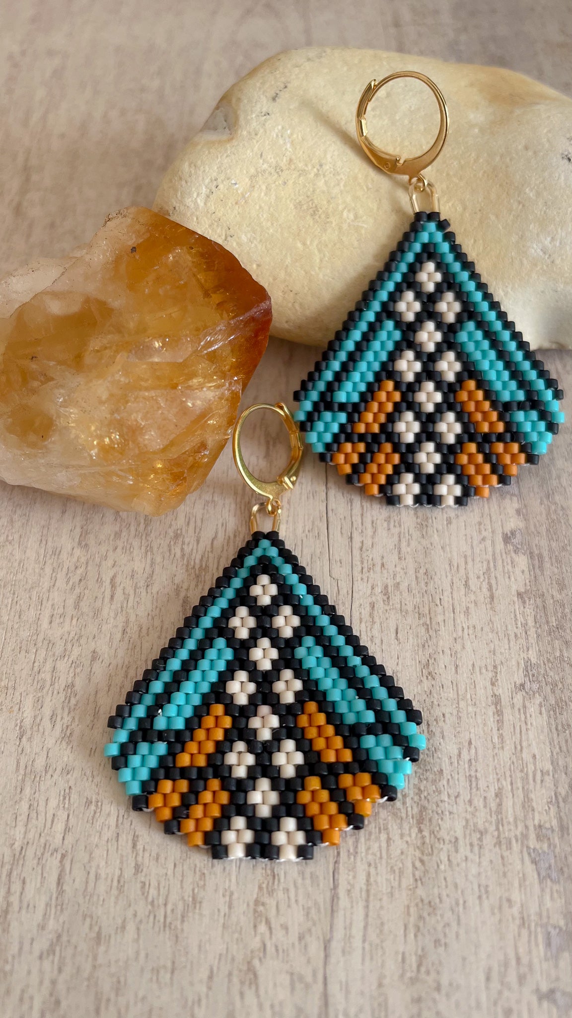 Harvest Moon Beaded Earring Pattern - Digital Download