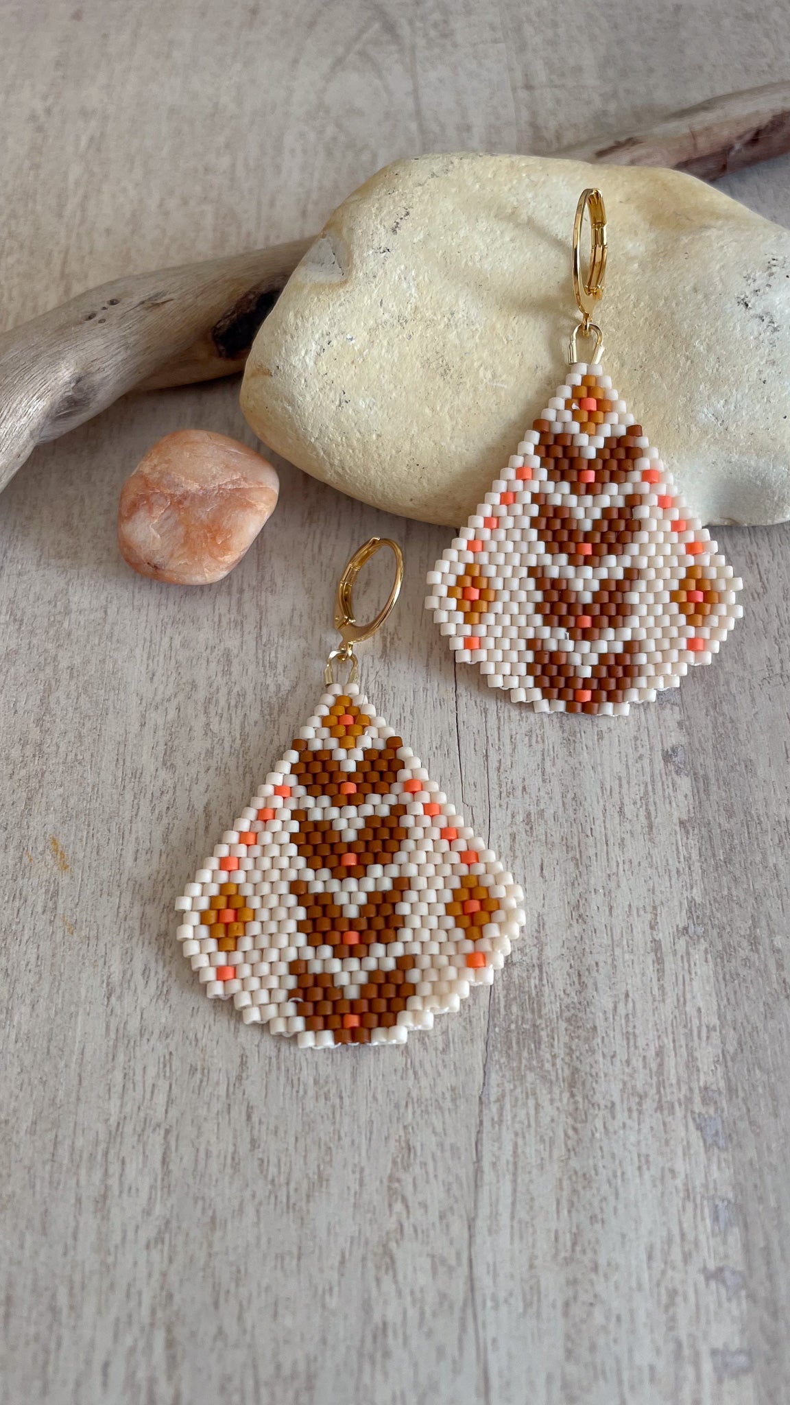 Crunchy Leaves Beaded Earring Pattern - Digital Download