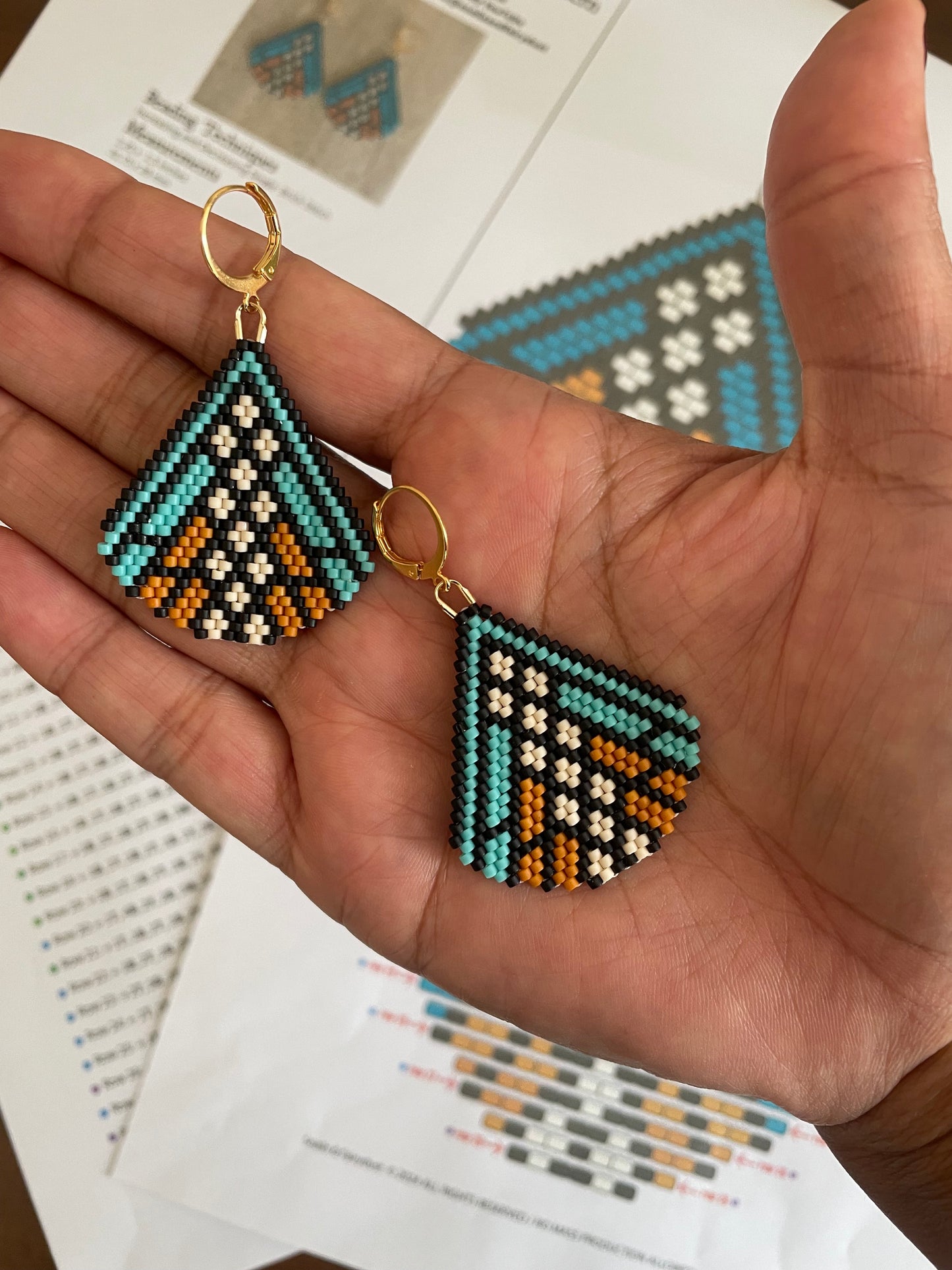 Harvest Moon Beaded Earring Pattern - Digital Download
