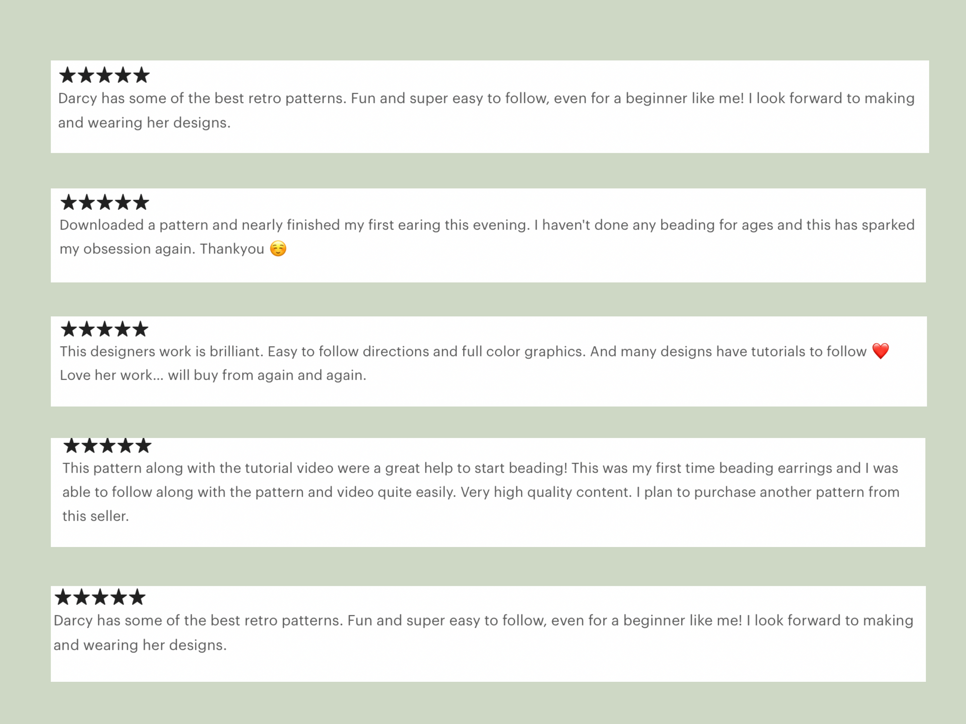 reviews of people who enjoyed these beading patterns