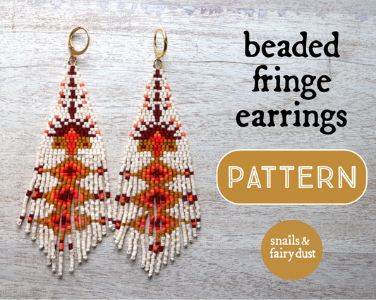Rooted Down Fringe Earrings Beading Pattern - Digital Download