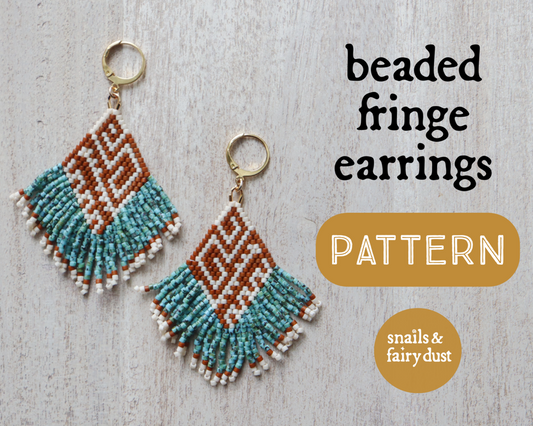 Beaded Fringe Earring Pattern Turquoise