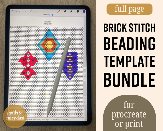 Full Page Brick Stitch Beading Template - Digital Beading Templates for Procreate or Print