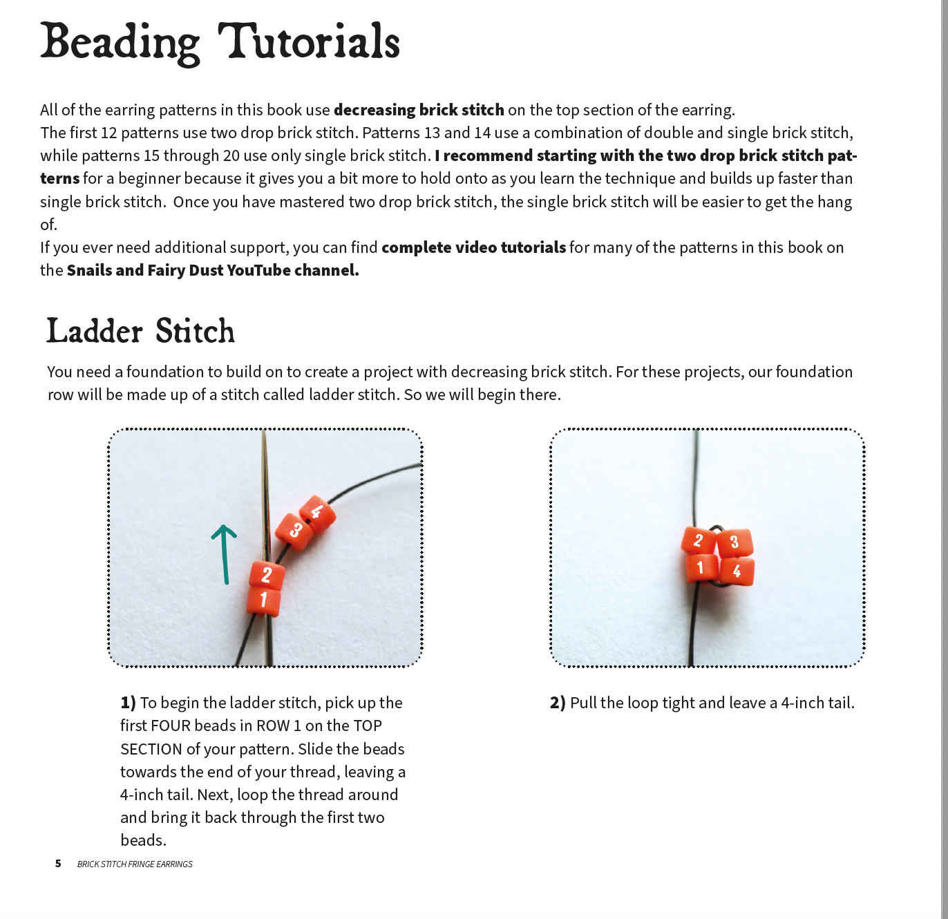 Learn To Make Brick Stitch Fringe Earrings: Step-By-Step Beading Tutorials Plus 20 Original Patterns | Ebook, Instant Download PDF