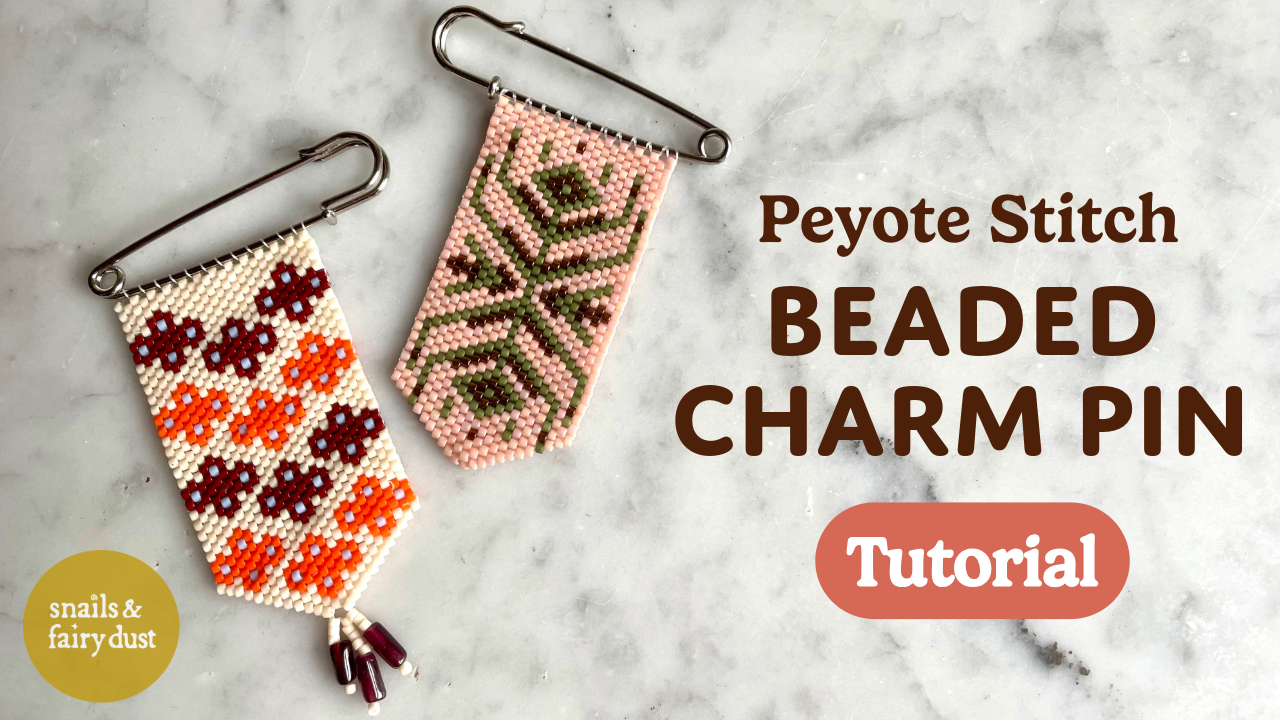 Equinox Garden Peyote Stitch Charm Pin Beading Pattern | PDF