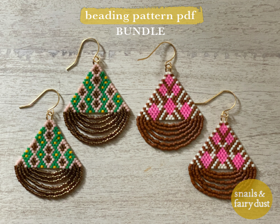 Blossom- Beaded Earring Pattern Bundle 2 Instant Download PDFs