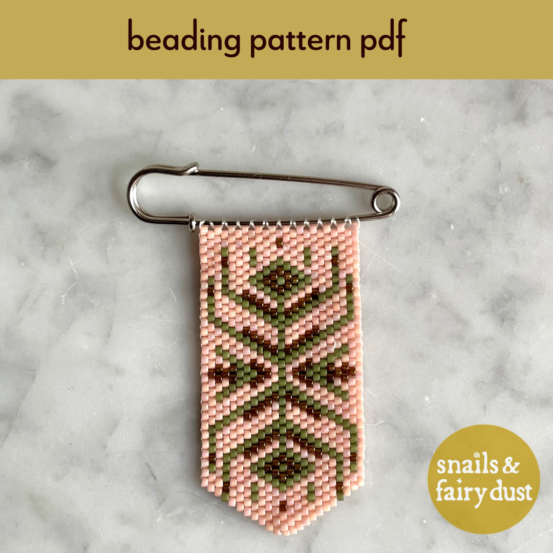 Undergrowth Peyote Stitch Charm Pin Beading Pattern | PDF