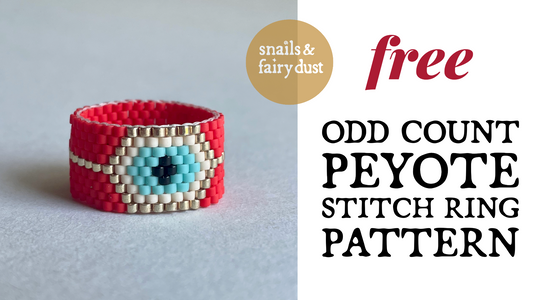 Evil Eye Peyote Stitch Beaded Ring Pattern - FREE instant download