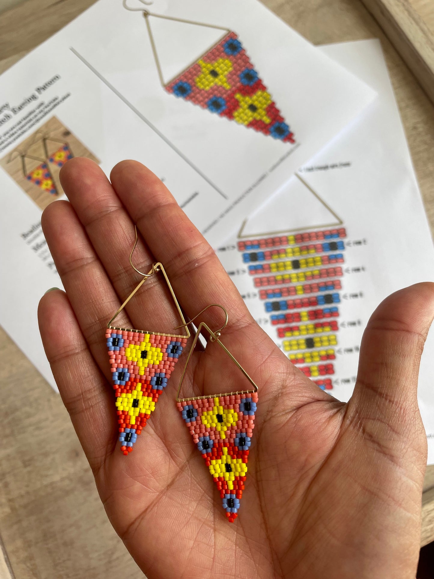 Garden Party Beaded Earring Pattern - Digital Download
