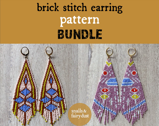 Bundle of Jazz Fest and Tapas Beaded Fringe Earring Patterns - Instant Download PDF