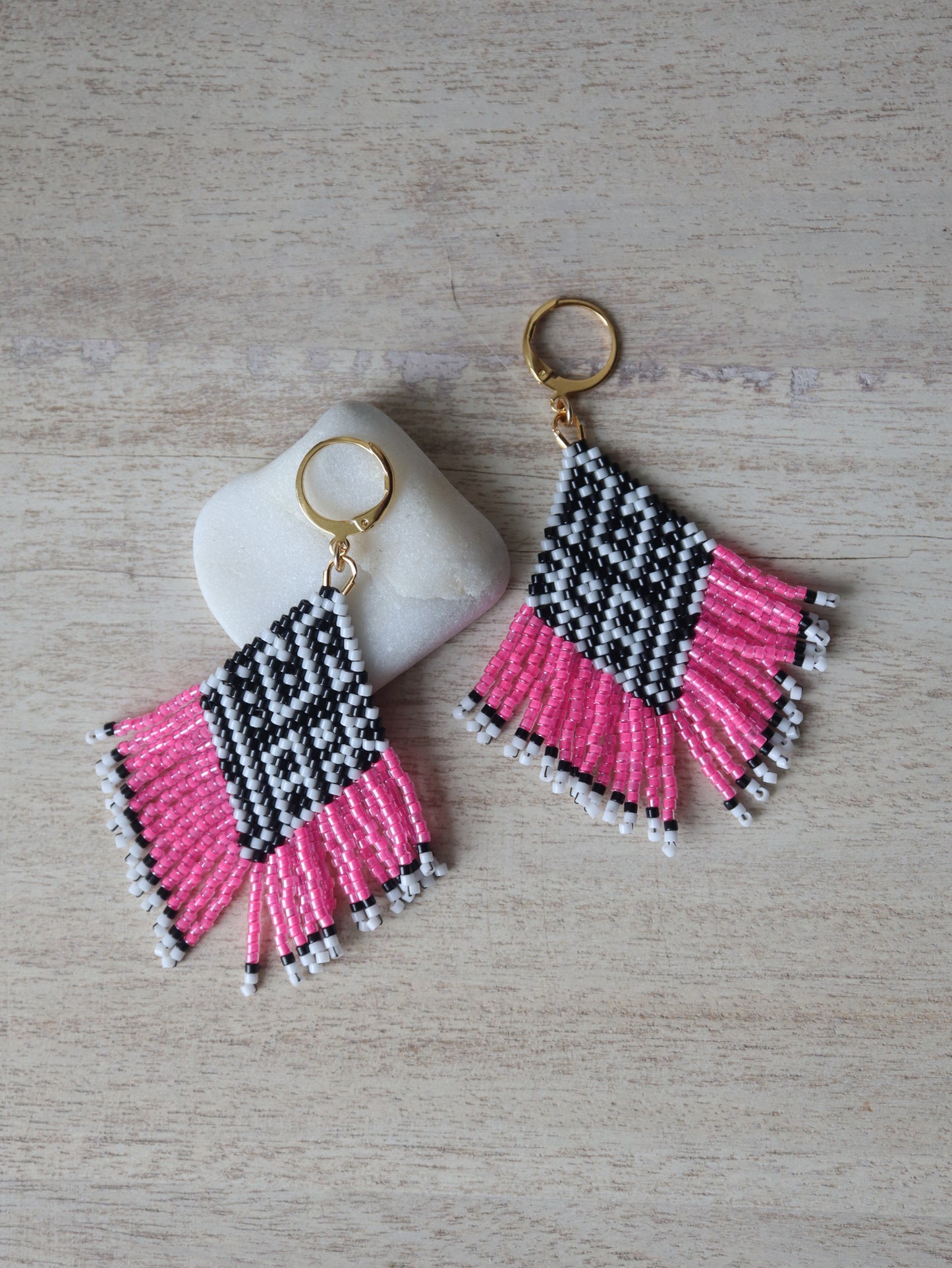 Flamingo Flamingo - Diamond Brick Stitch Beaded Earrings Pattern PDF Digital Download