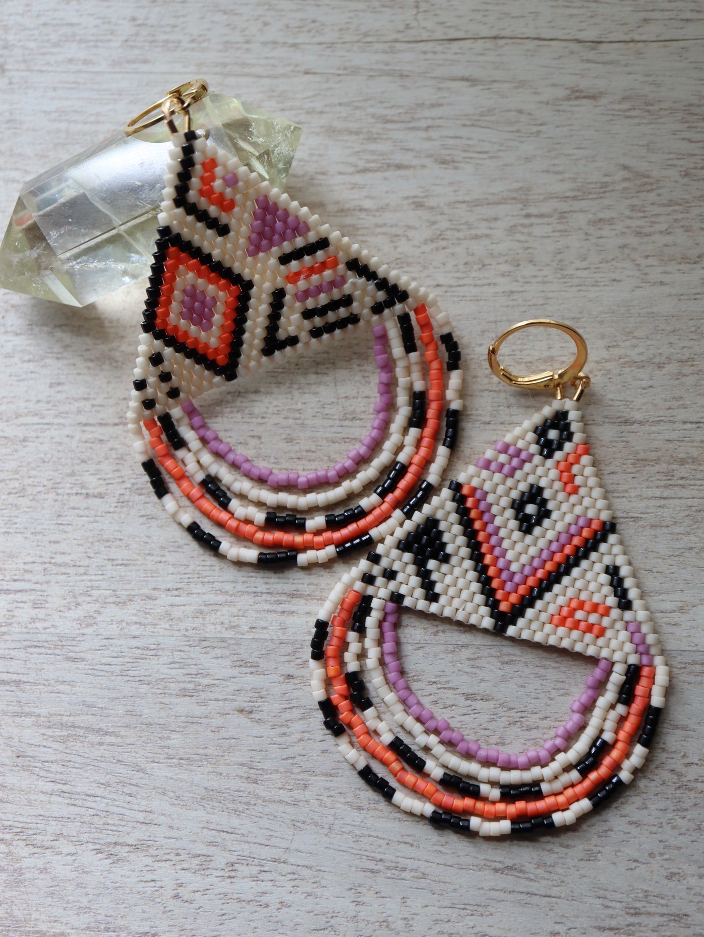Lovely Day Brick Stitch Fringe Earrings Pattern - Digital Download