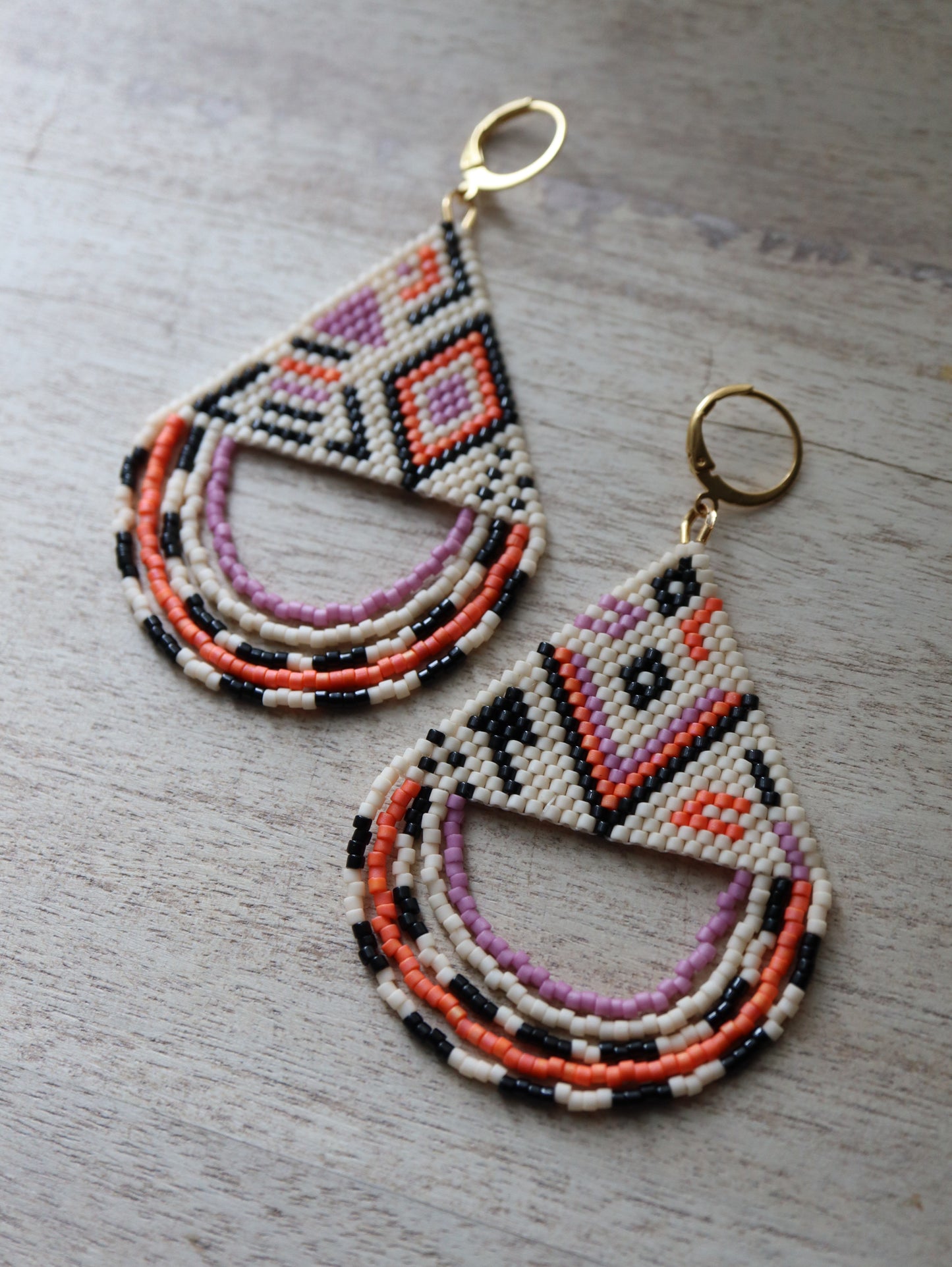 Lovely Day Brick Stitch Fringe Earrings Pattern - Digital Download