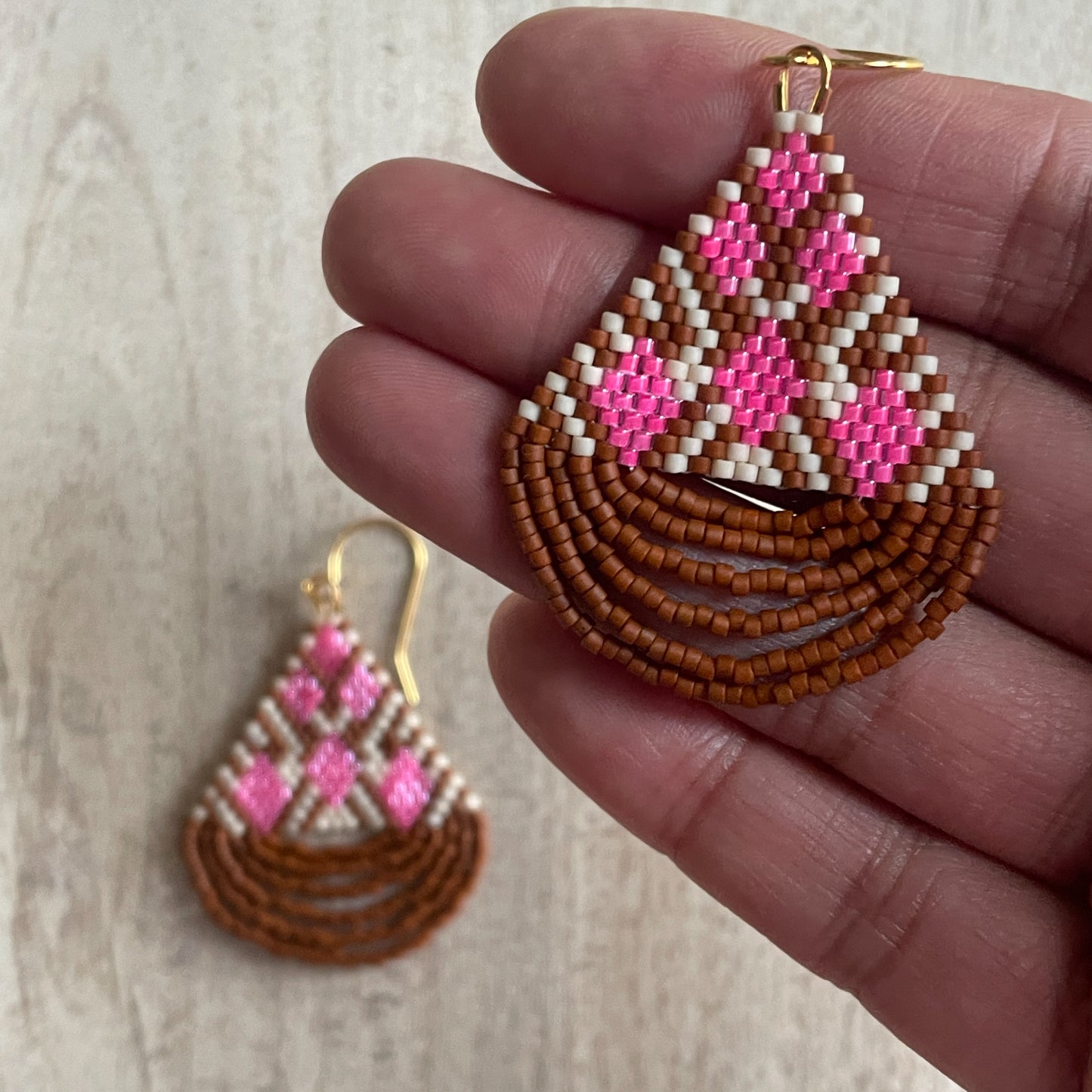 Sakura - Beaded Earring Pattern PDF with Miyuki Delica Beads