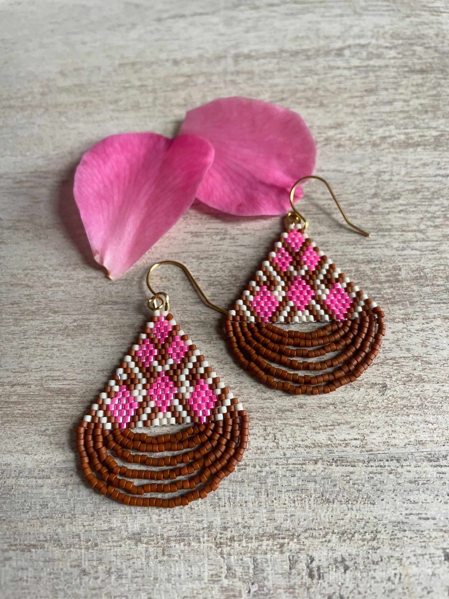 Sakura - Beaded Earring Pattern PDF with Miyuki Delica Beads