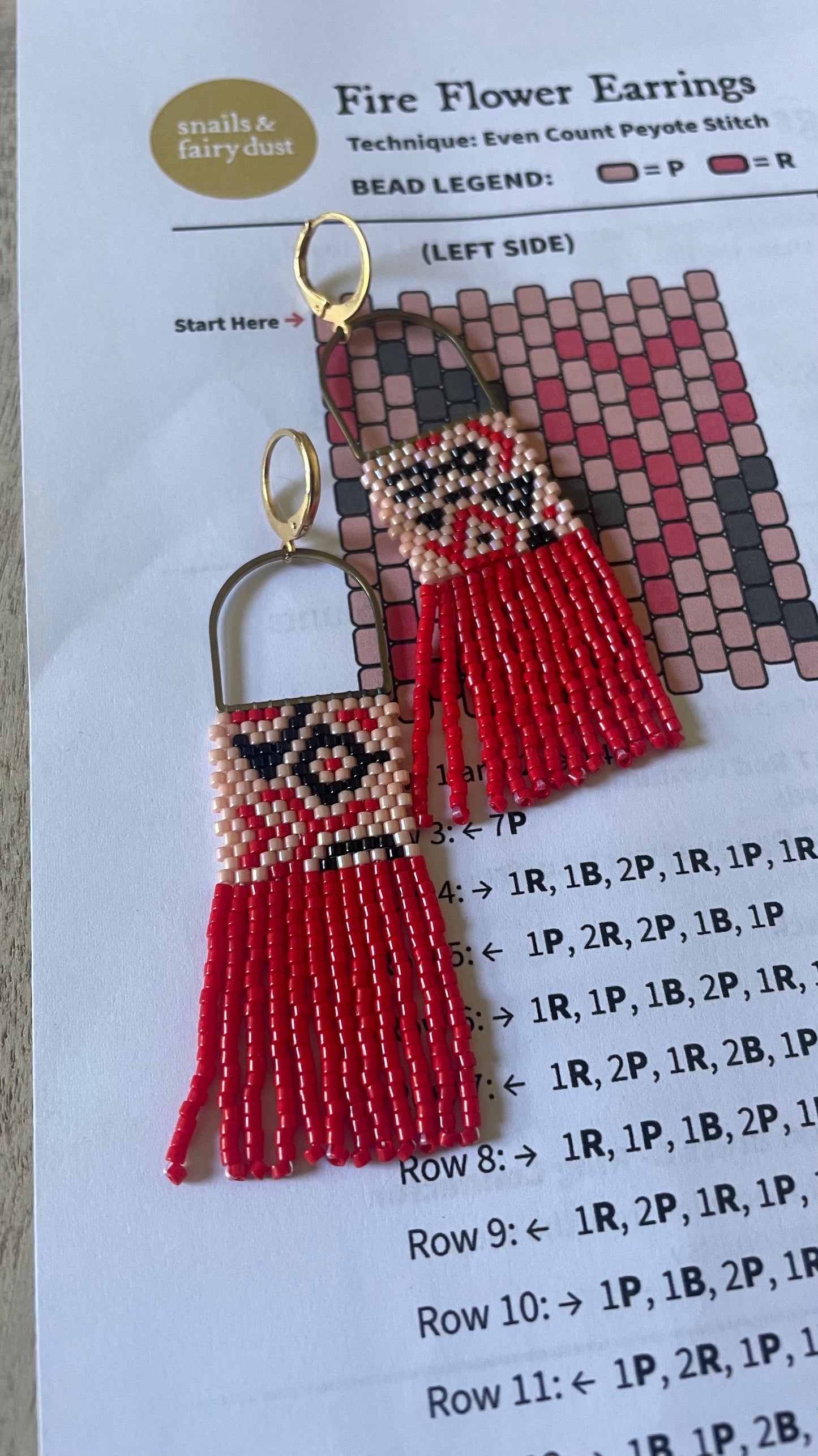 Fire Flower Beading Pattern + VIDEO tutorial