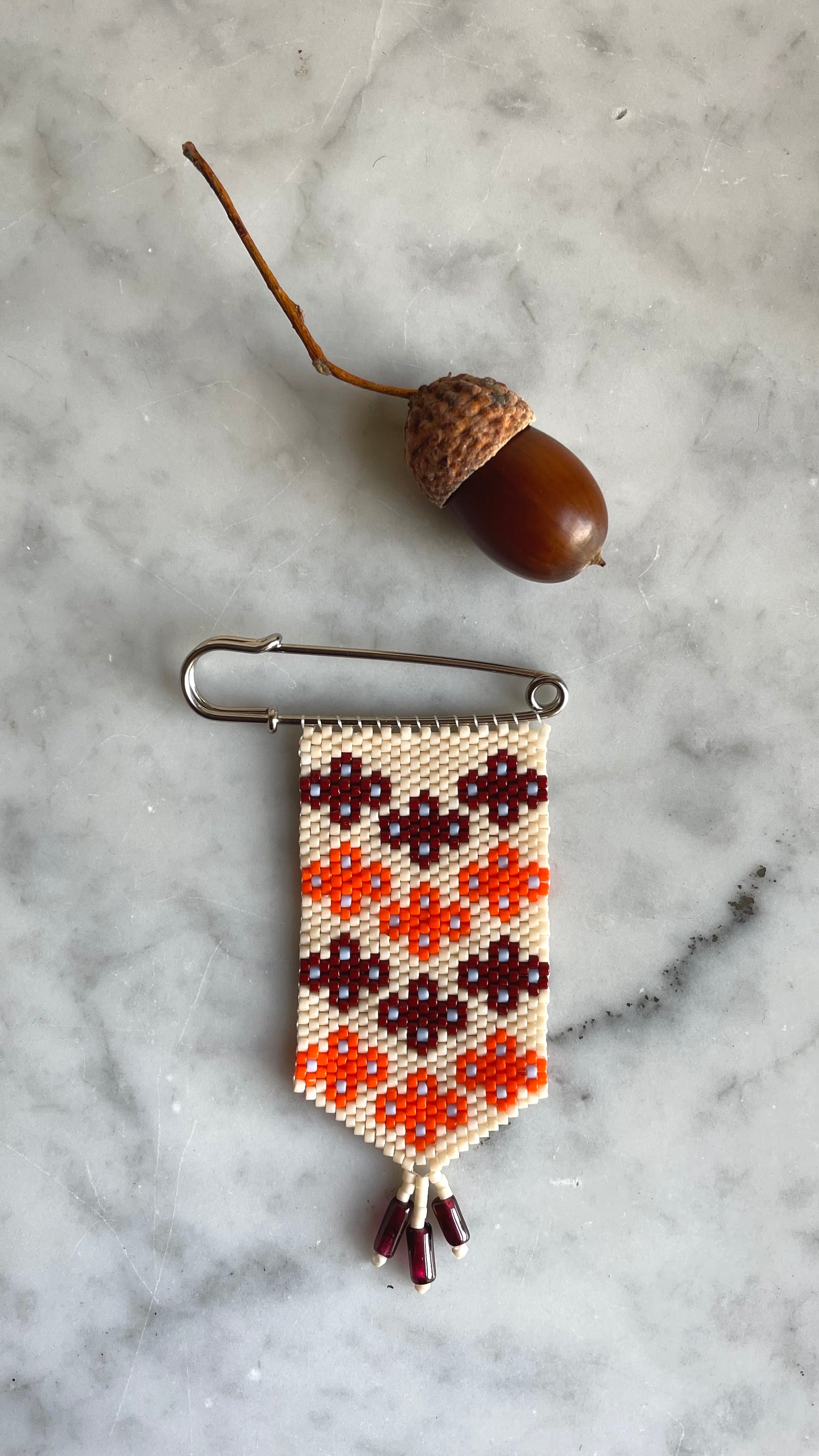 Equinox Garden Peyote Stitch Charm Pin Beading Pattern | PDF