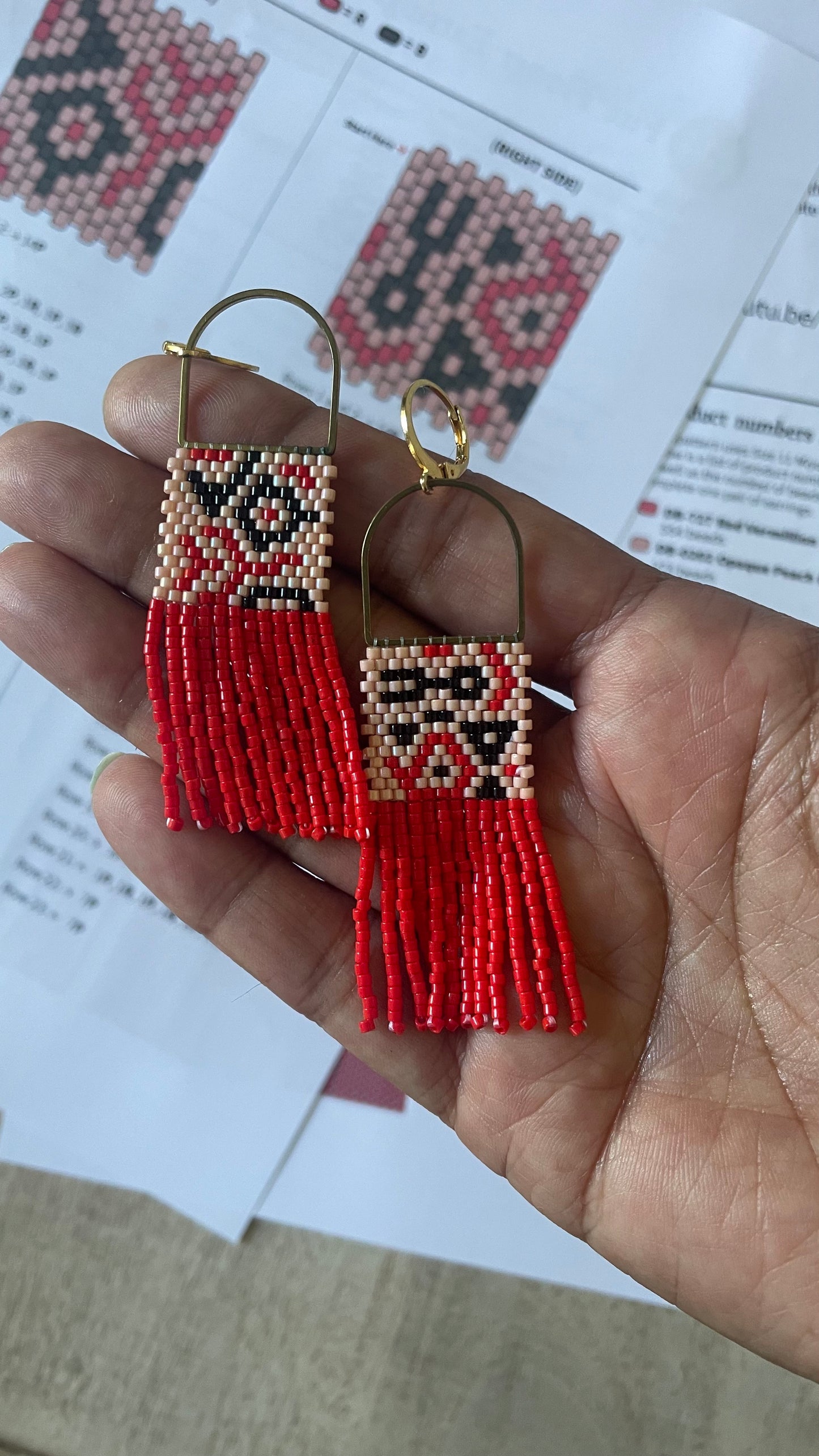 Fire Flower Beading Pattern + VIDEO tutorial