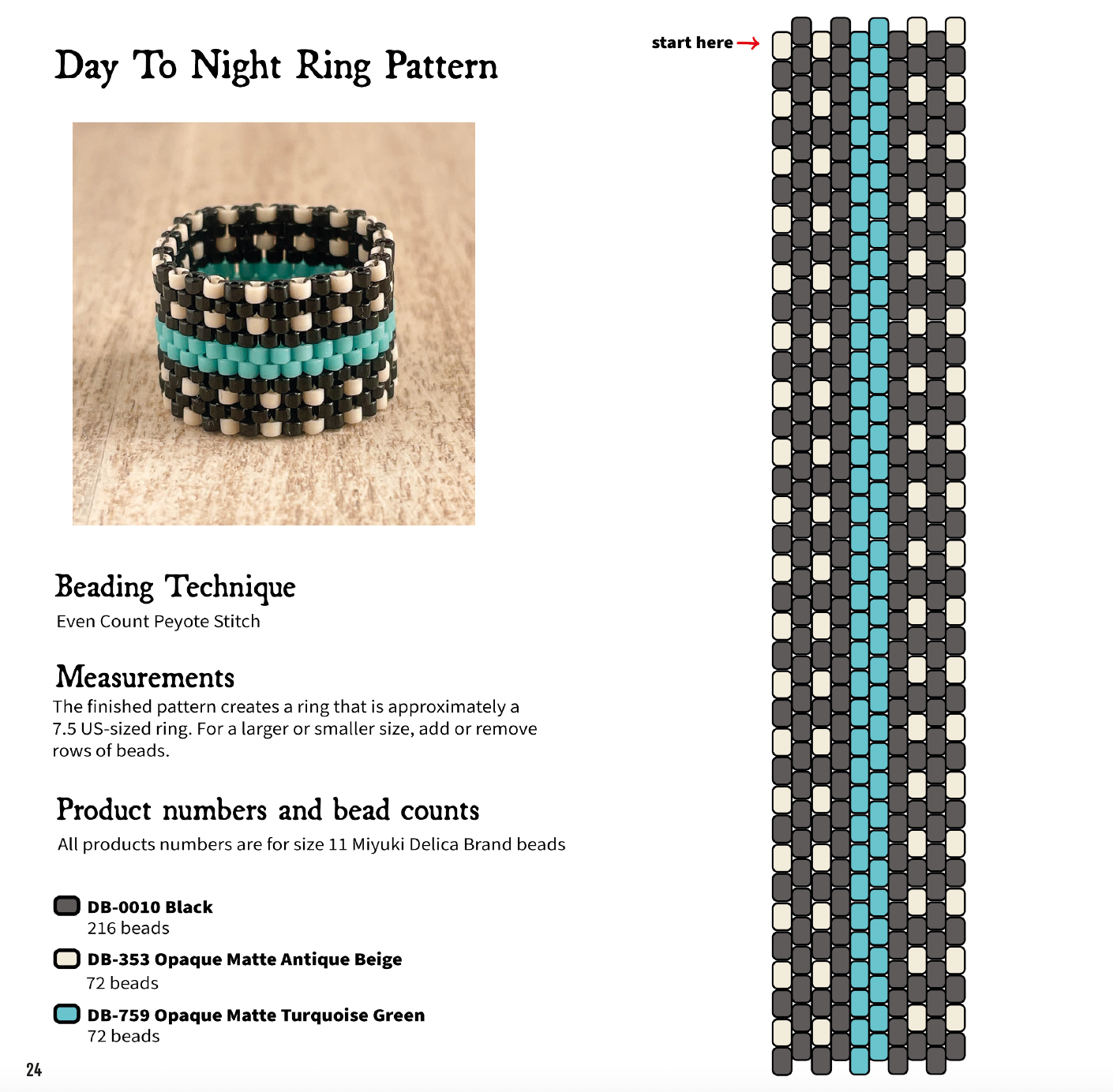 Learn To Make Peyote Stitch Rings and Bracelets : Step-By-Step Beading Tutorials Plus 18 Original Pattern | Ebook, Instant Download PDF