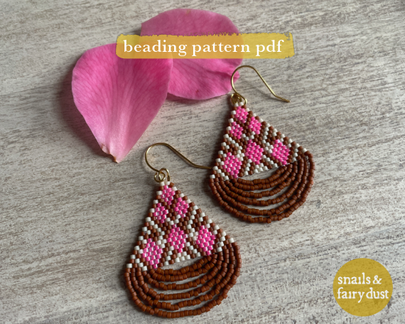 Sakura - Beaded Earring Pattern PDF with Miyuki Delica Beads
