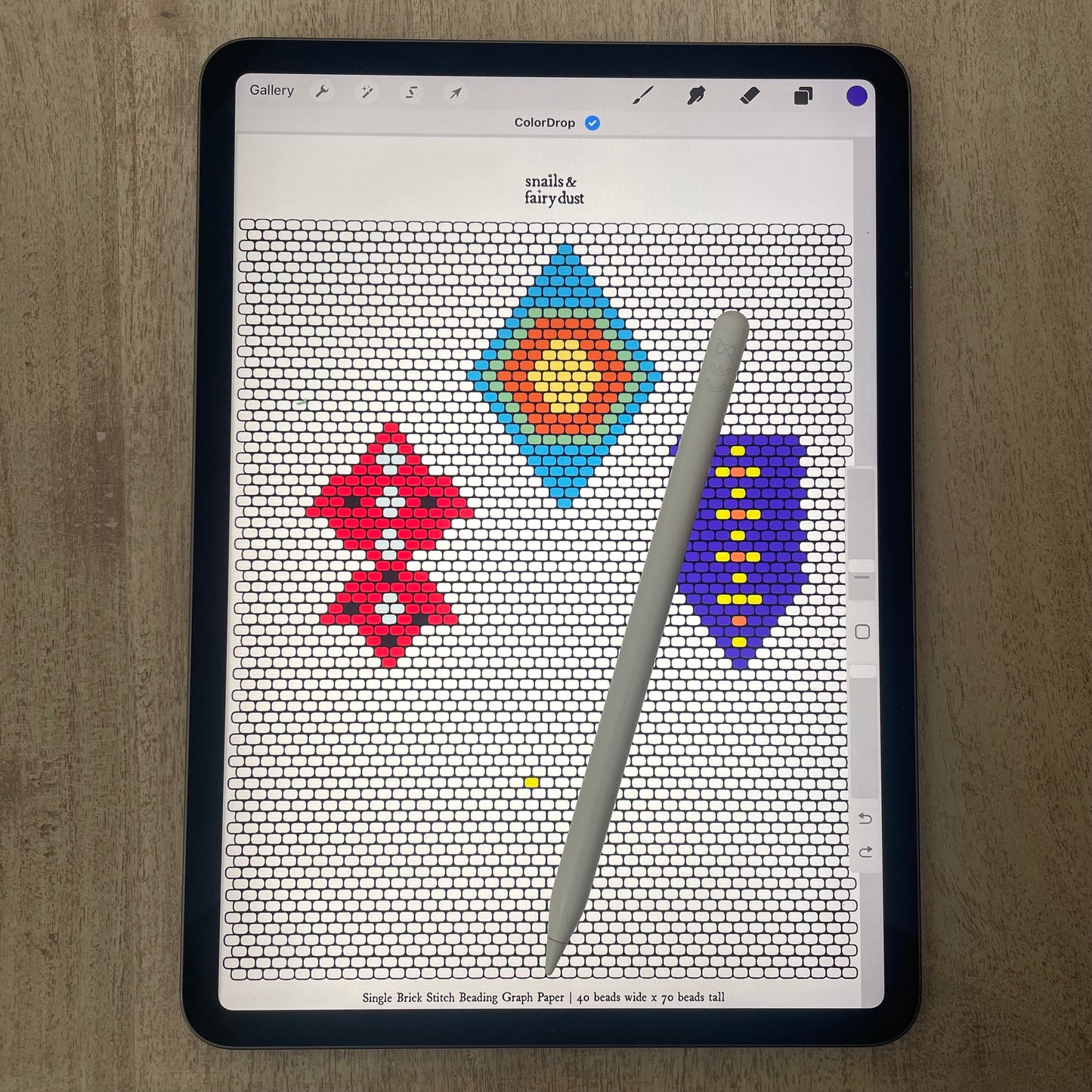 Full Page Brick Stitch Beading Template - Digital Beading Templates for Procreate or Print