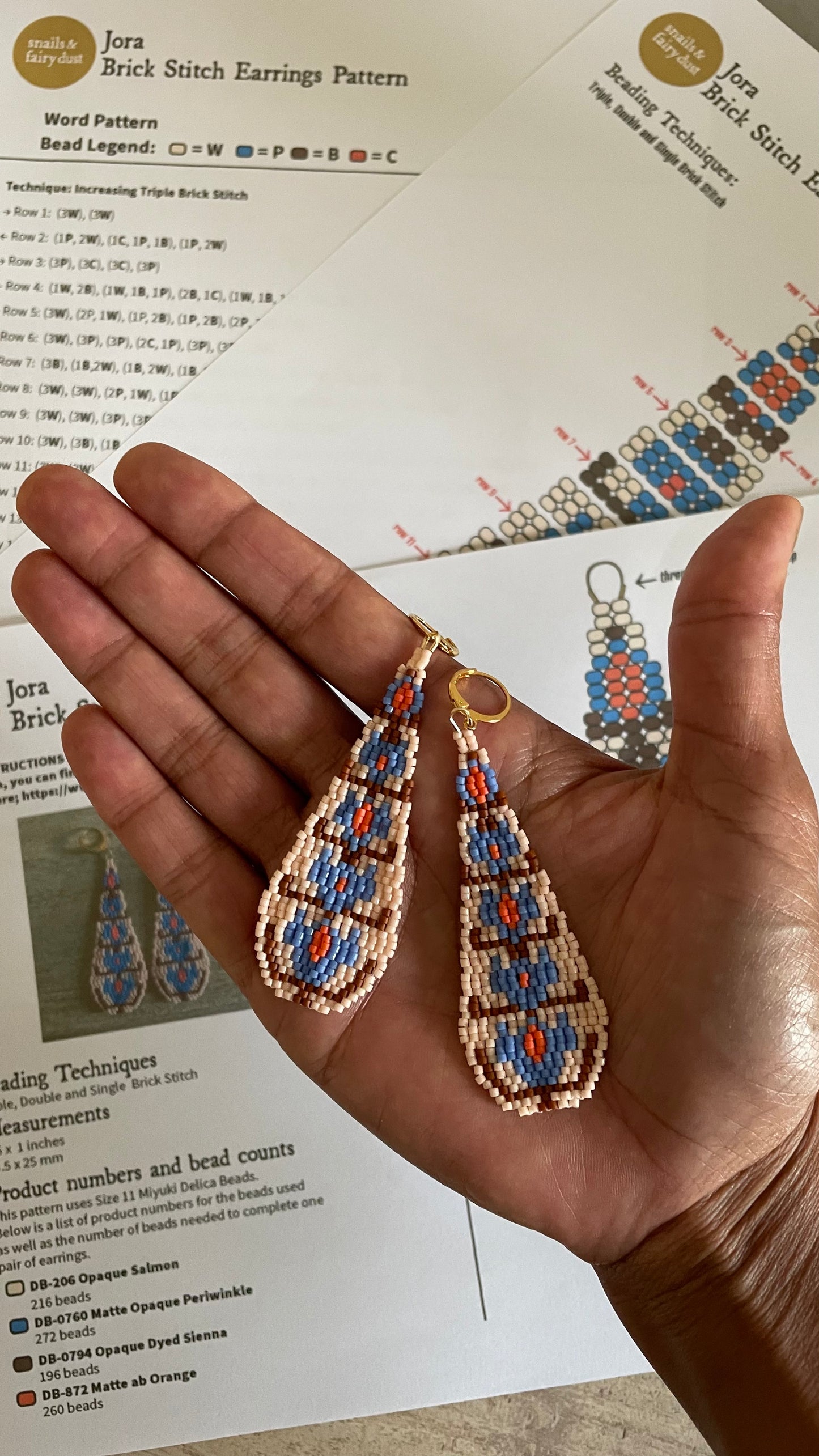 Jora Beaded Earring Pattern - Digital Download