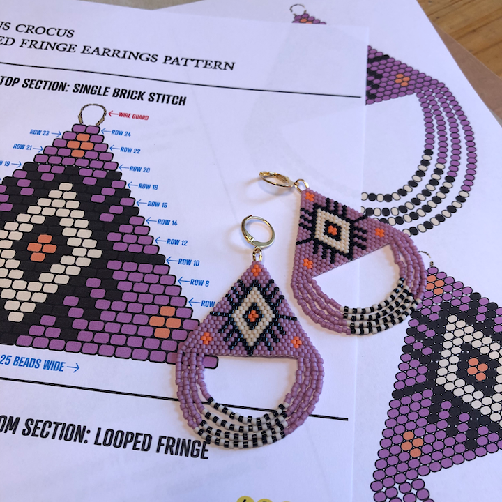 Focus Crocus Beaded Fringe Earrings Pattern - Digital Download