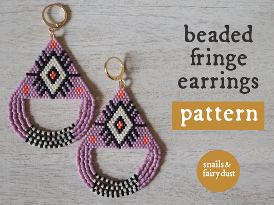 Focus Crocus Beaded Fringe Earrings Pattern - Digital Download