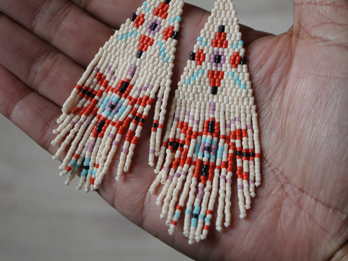 Grounded Eye Fringe Earrings Beading Pattern - Digital Download