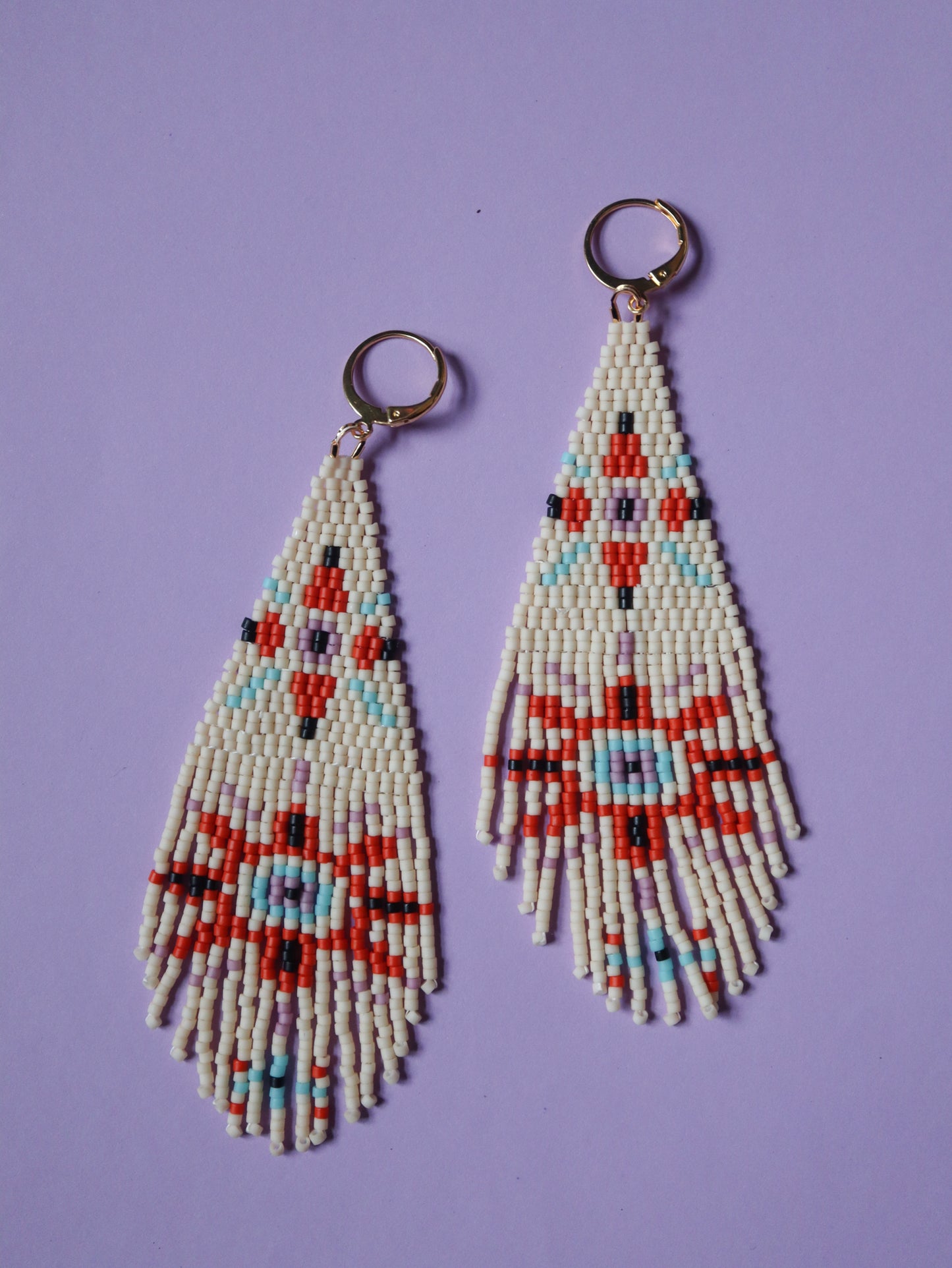 Grounded Eye Fringe Earrings Beading Pattern - Digital Download