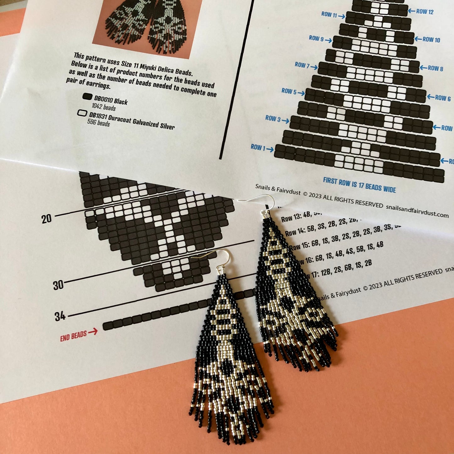 Phoebe's Bling Beaded Fringe Earrings Pattern - Digital Download