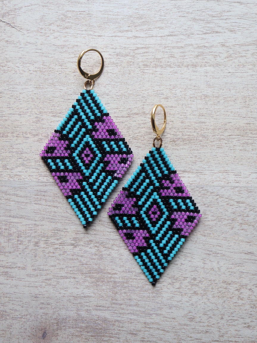 Kaleidoscope Diamond Earrings Pattern - Digital Download