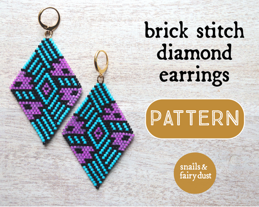 Kaleidoscope Diamond Earrings Pattern - Digital Download