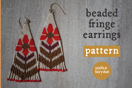 Earthy Funky Flower Fringe Earrings Pattern - Digital Download