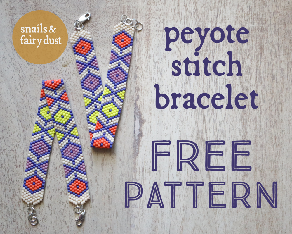 Free Peyote Stitch Bracelet Beading Pattern - Instant Download PDF