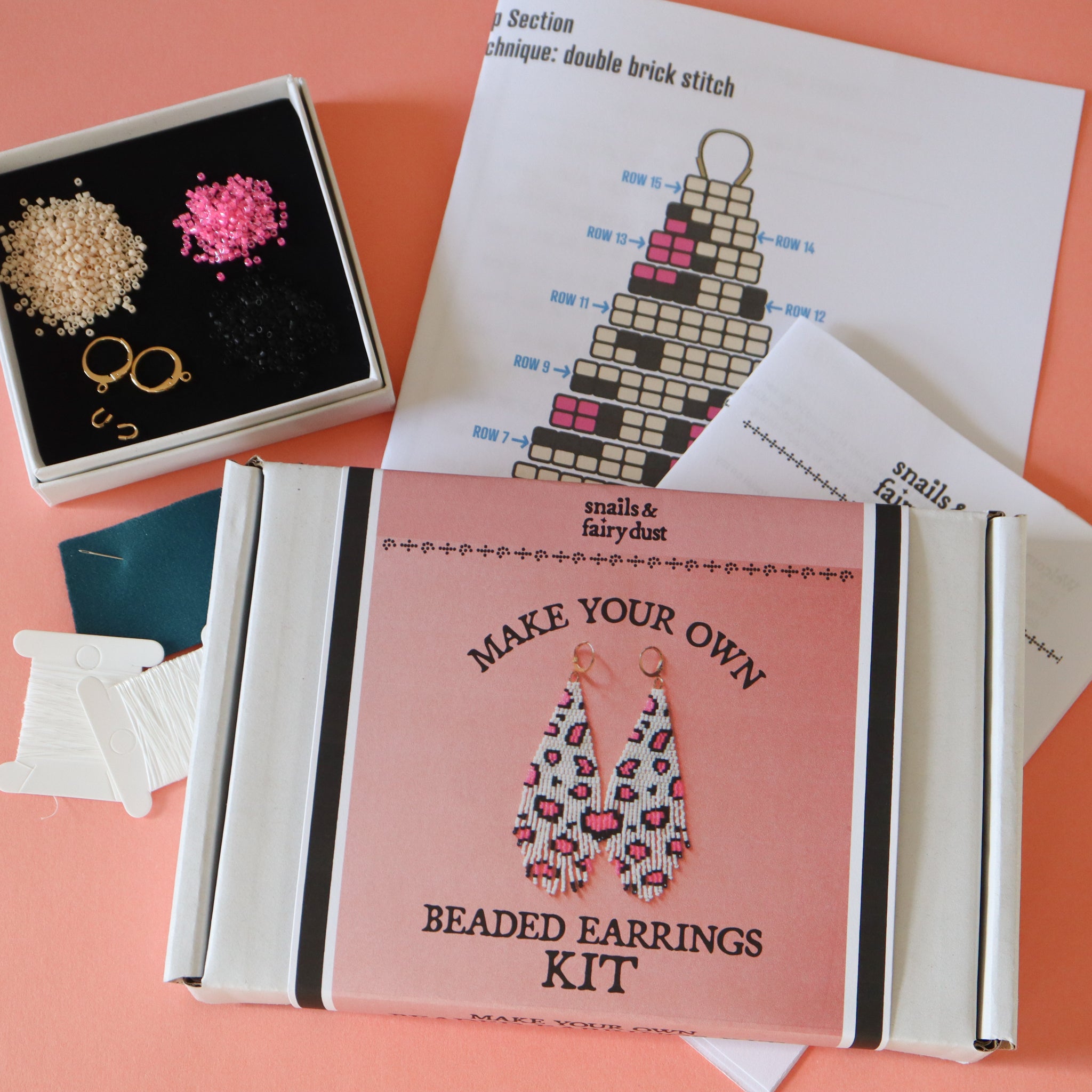 PURPLE THISTLE Beaded Fringe Earring Kit, DIY Seed Bead Earring Kit