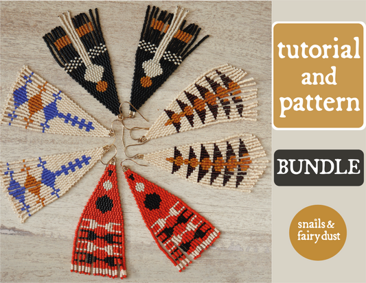 Seed Bead Fringe Earrings Tutorial and 4 Pattern Bundle