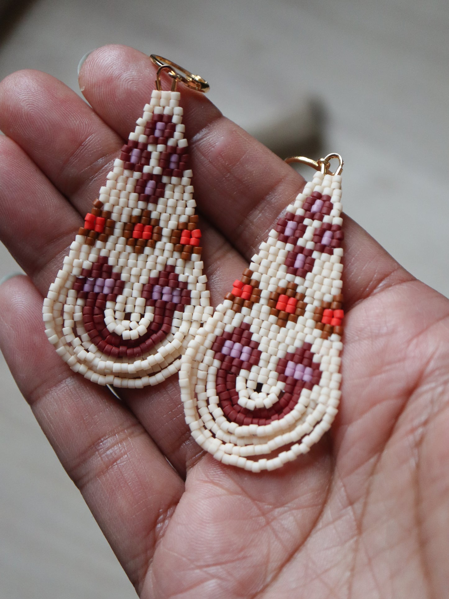 Fall Garden Beaded Looped Fringe Earrings Pattern - Digital Download
