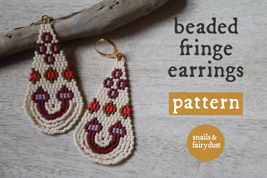 Fall Garden Beaded Looped Fringe Earrings Pattern - Digital Download
