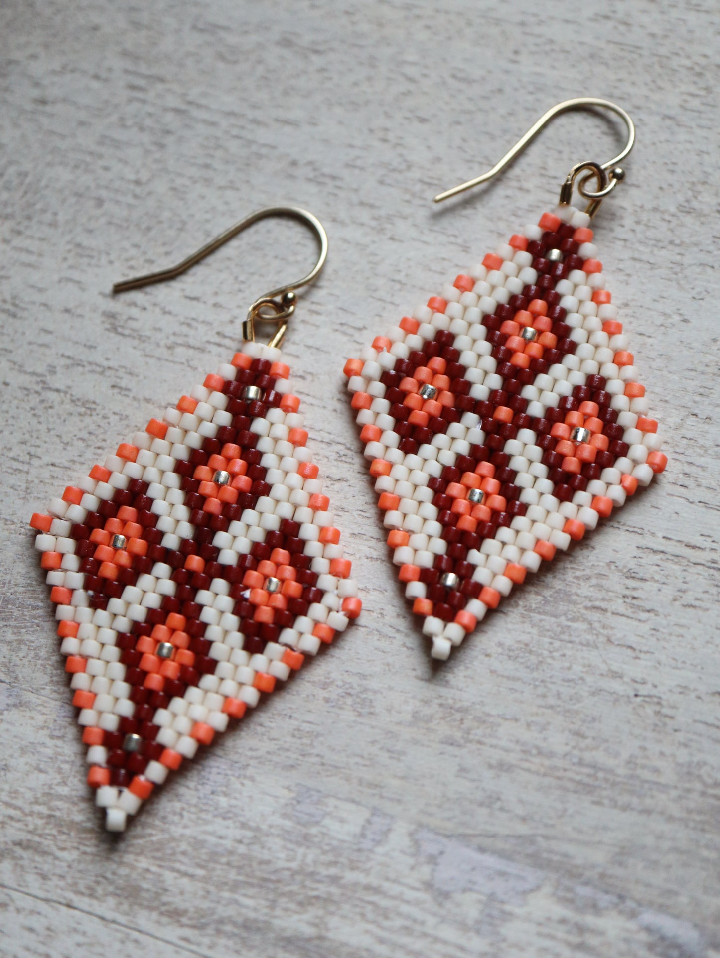 Directional Joy Beaded Diamond Earrings Pattern - Digital Download