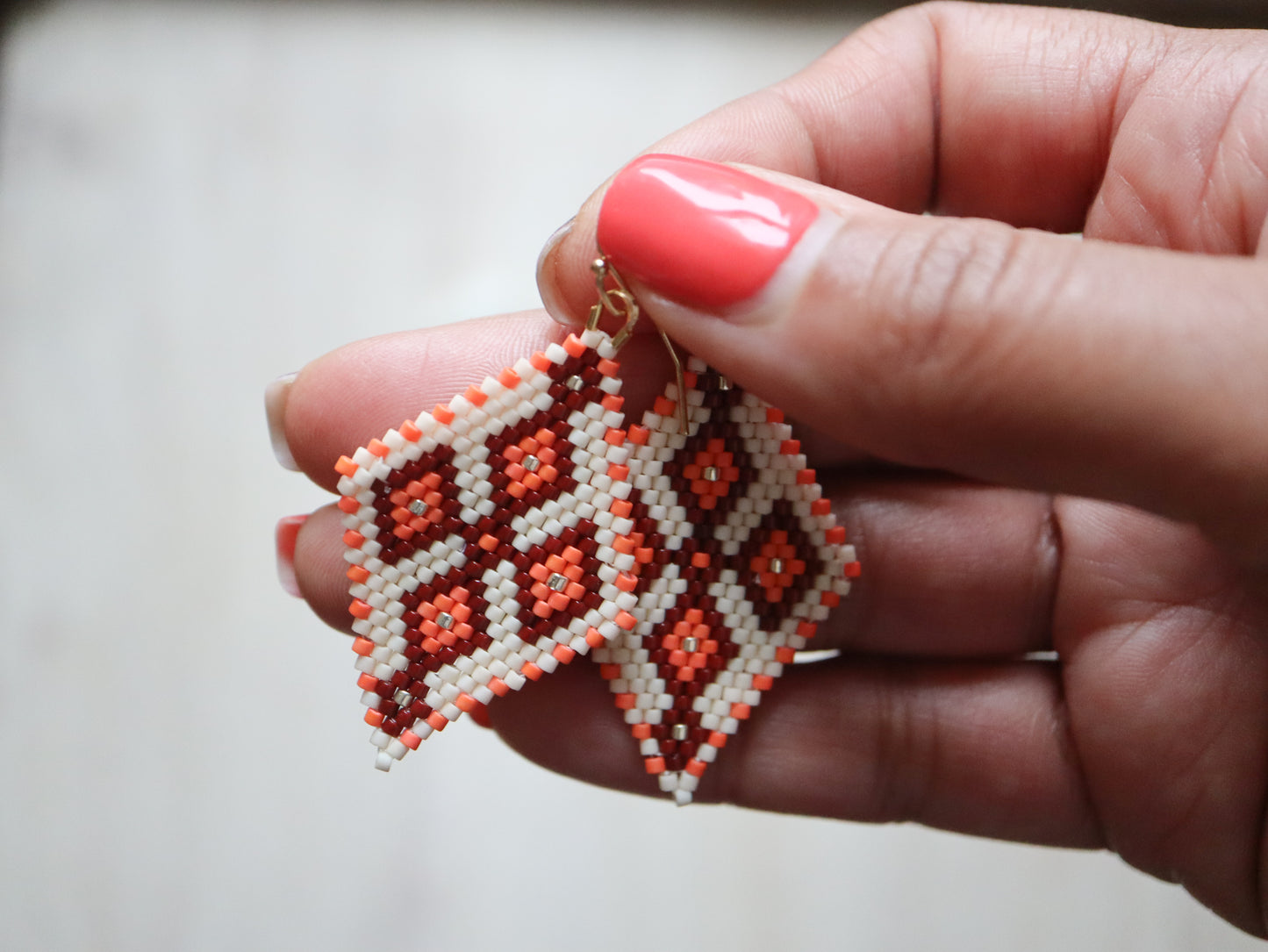 Directional Joy Beaded Diamond Earrings Pattern - Digital Download