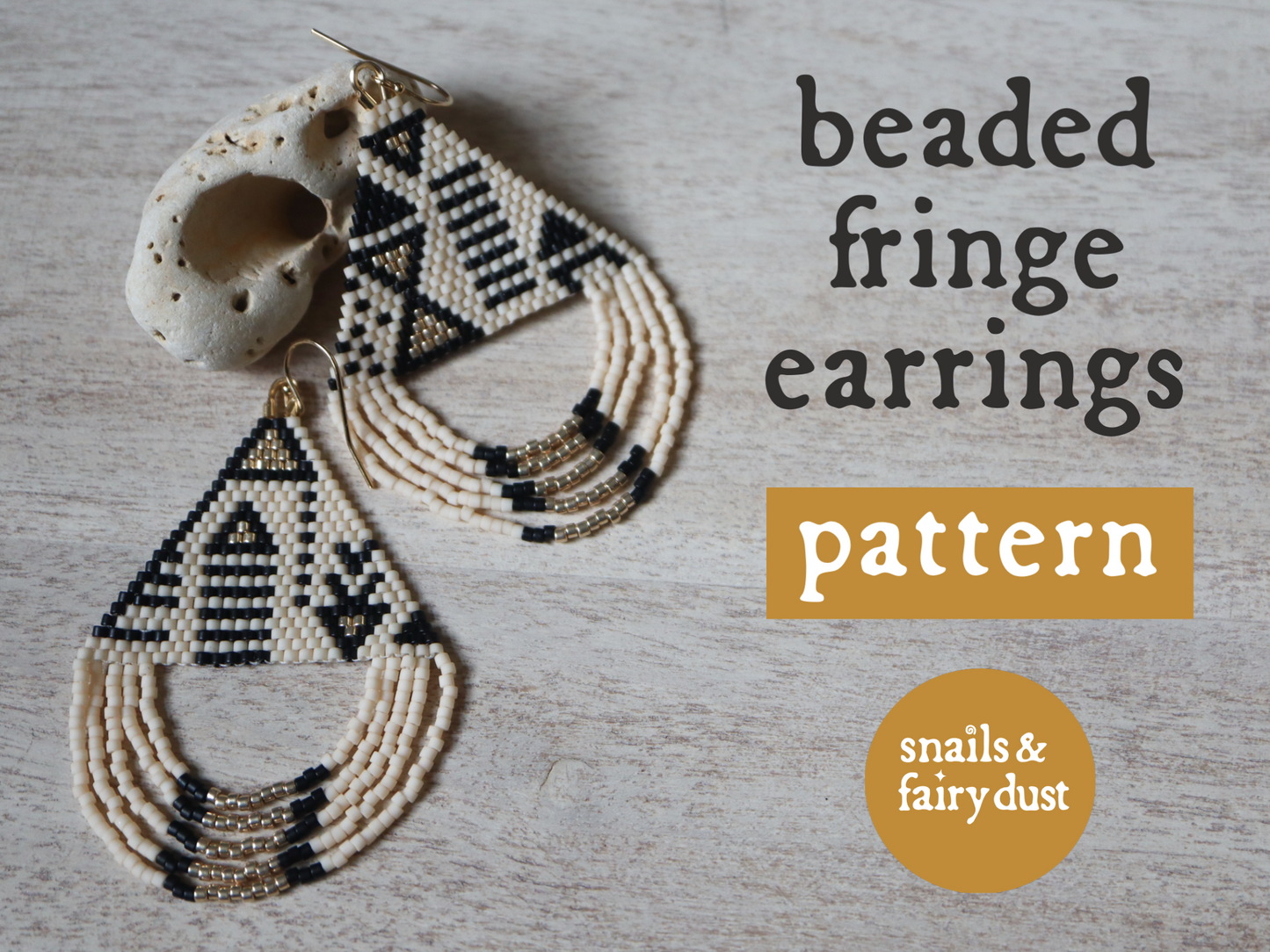 Golden Compass Beaded Looped Fringe Earrings Pattern - Digital Download