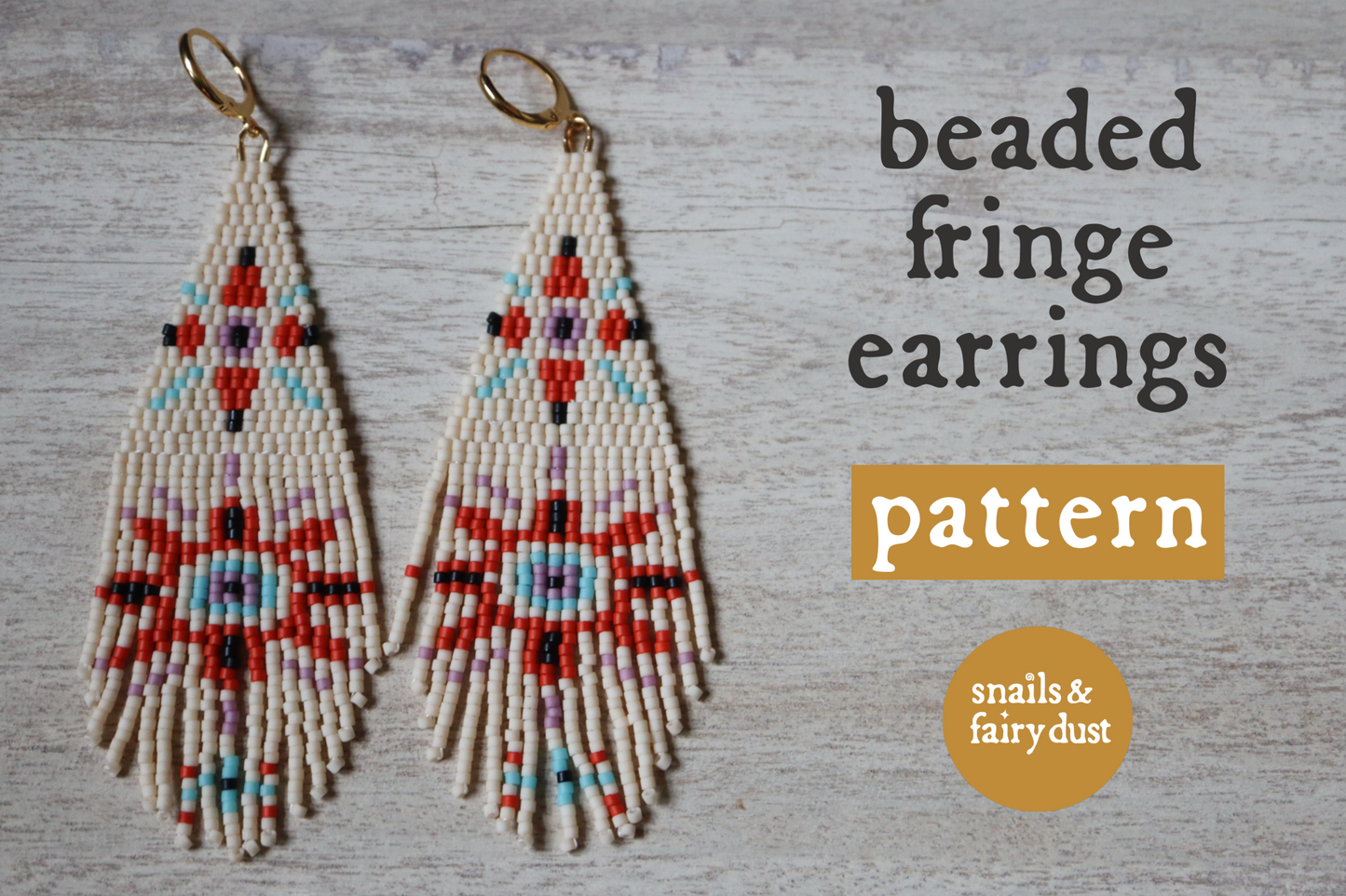 Grounded Eye Fringe Earrings Beading Pattern - Digital Download