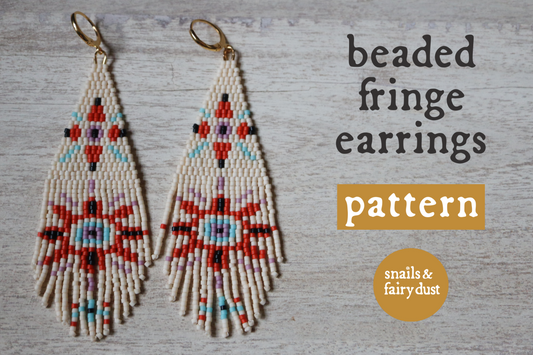 Grounded Eye Fringe Earrings Beading Pattern - Digital Download